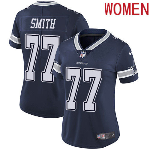2019 Women Dallas Cowboys #77 Smith blue Nike Vapor Untouchable Limited NFL Jersey style 2->women nfl jersey->Women Jersey